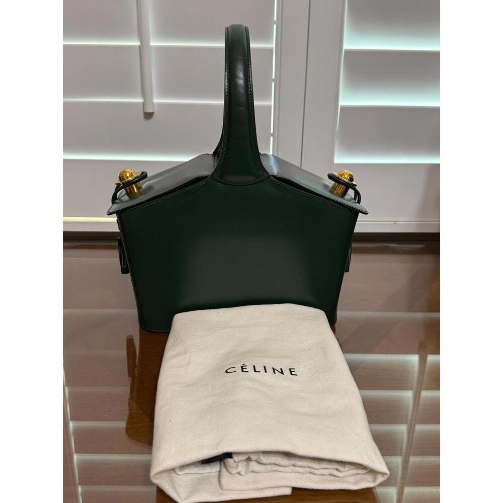 Celine Starball House Leather Green Basket Hand Bag - Picture 1 of 11